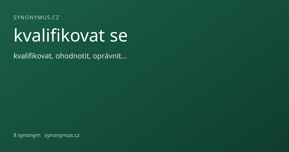 Náhled odkazu: kvalifikovat se