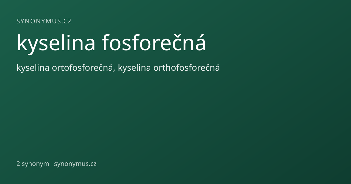 Náhled odkazu: kyselina fosforečná
