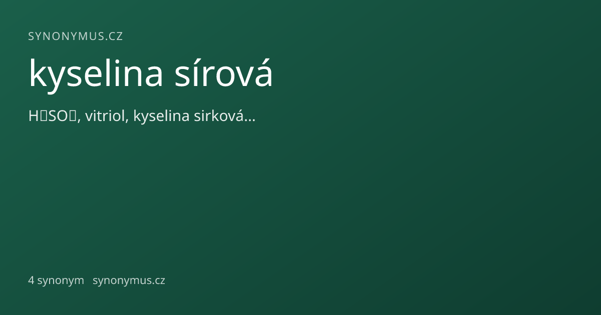Náhled odkazu: kyselina sírová
