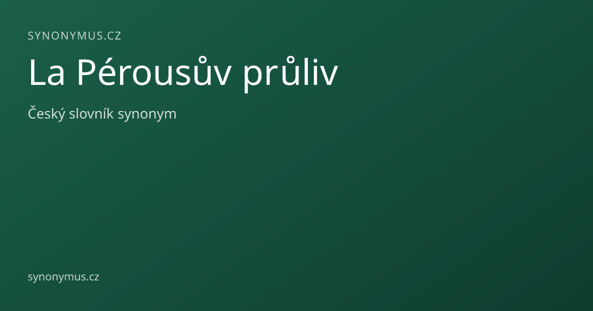 Náhled odkazu: La Pérousův průliv