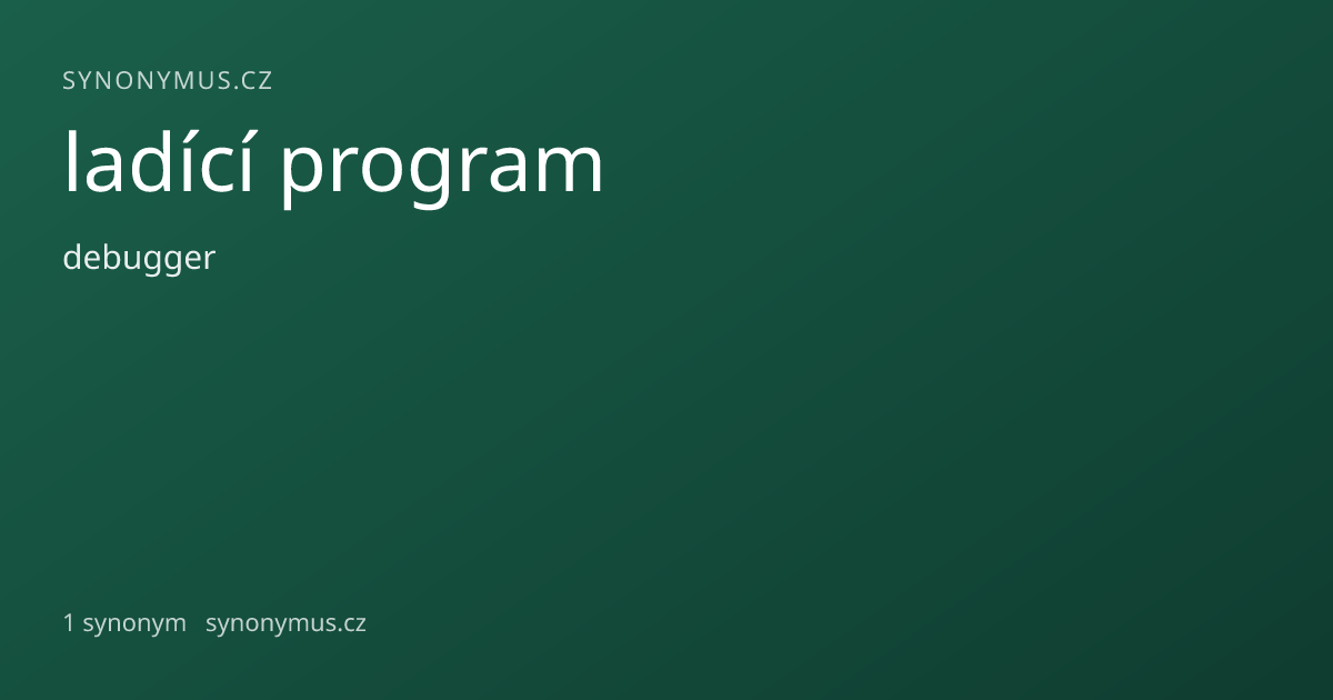 Náhled odkazu: ladící program