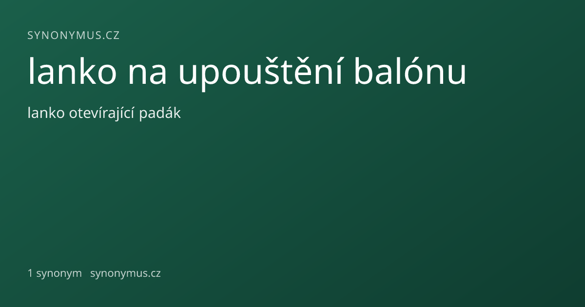 Náhled odkazu: lanko na upouštění balónu