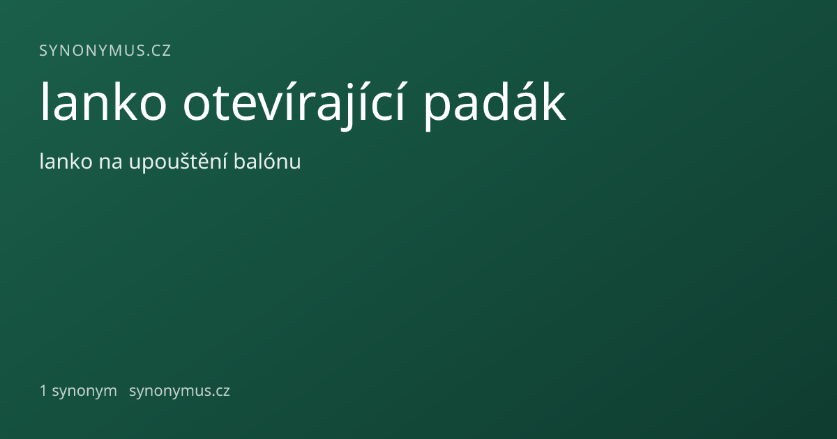 Náhled odkazu: lanko otevírající padák