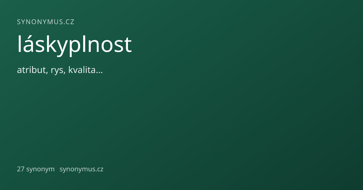 Náhled odkazu: láskyplnost