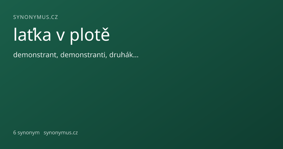 Náhled odkazu: laťka v plotě