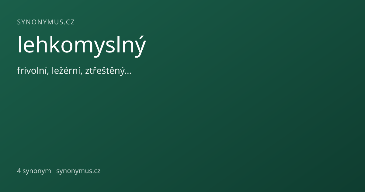 Náhled odkazu: lehkomyslný