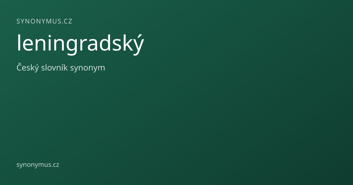 Náhled odkazu: leningradský