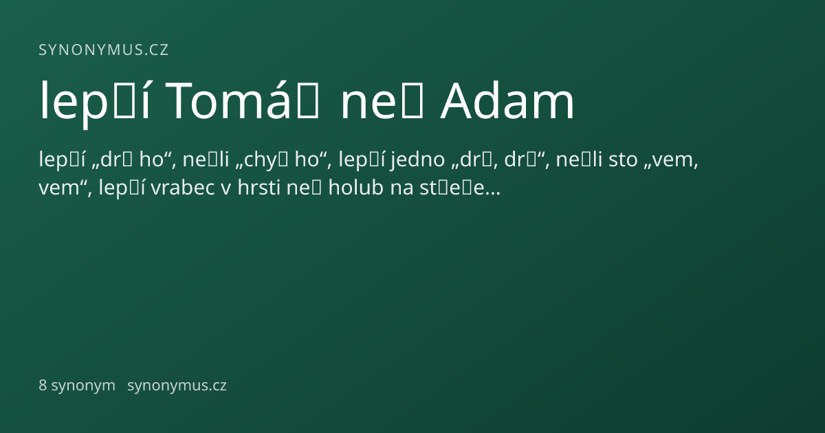 Náhled odkazu: lepší Tomáš než Adam
