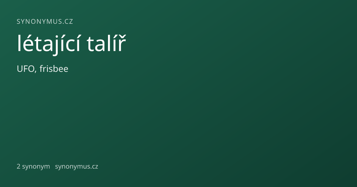 Náhled odkazu: létající talíř