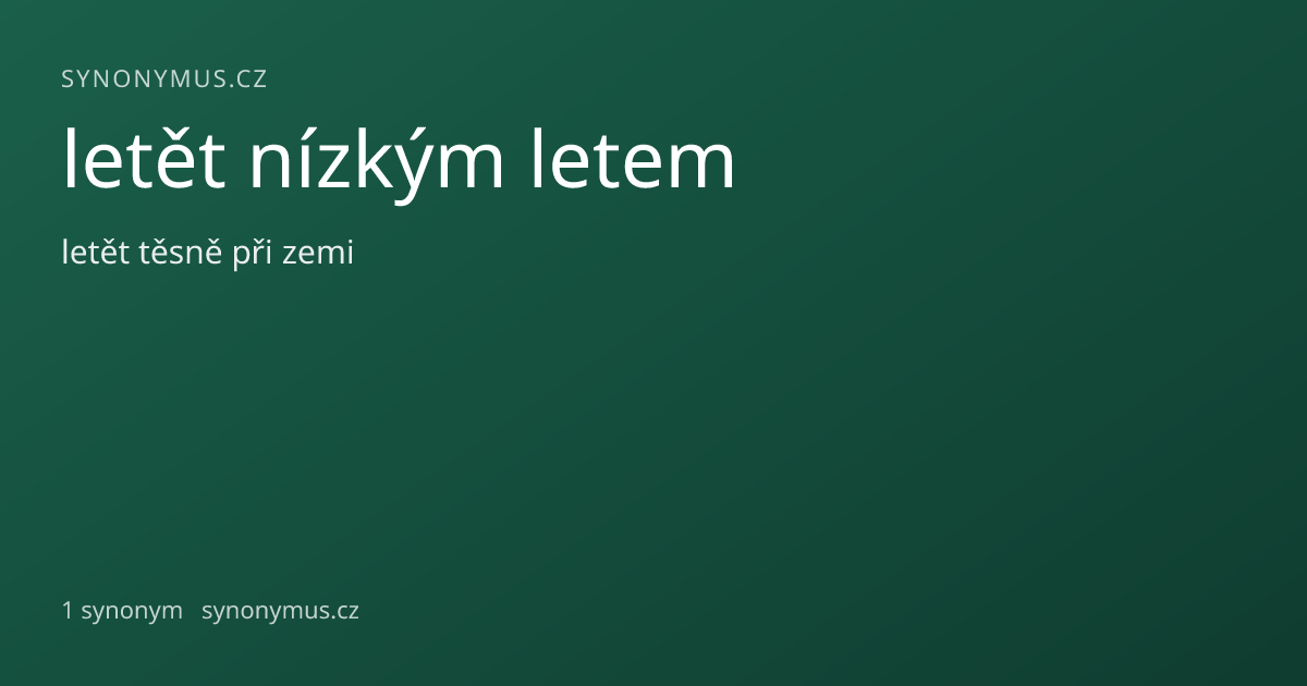 Náhled odkazu: letět nízkým letem