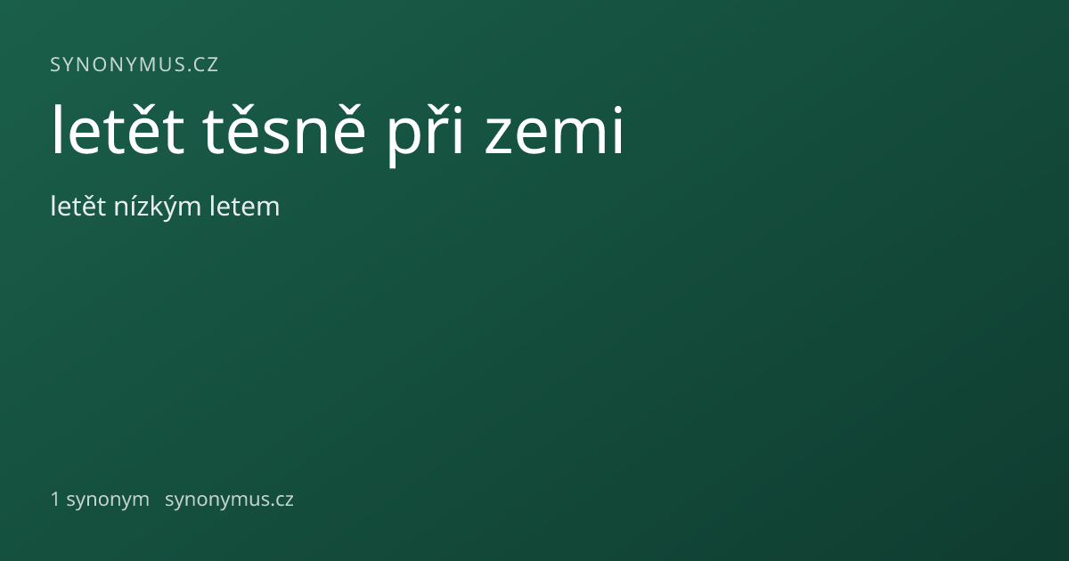 Náhled odkazu: letět těsně při zemi
