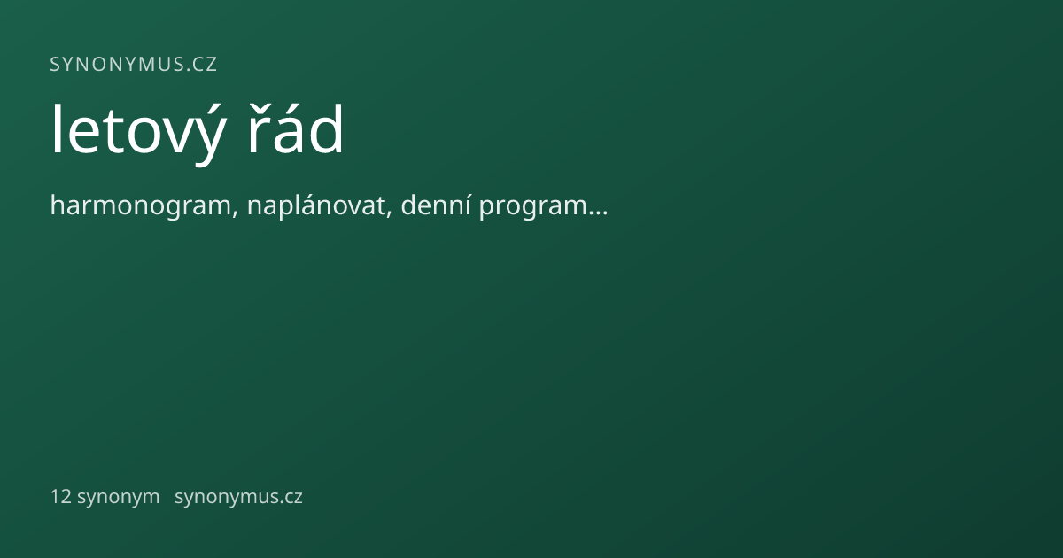 Náhled odkazu: letový řád