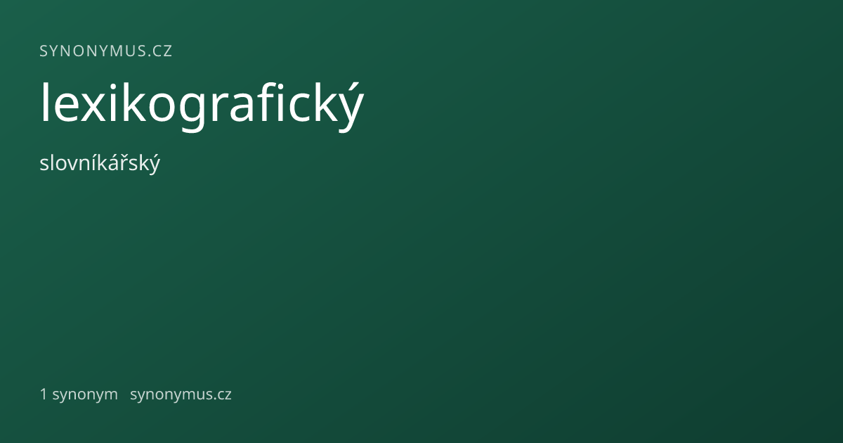 Náhled odkazu: lexikografický