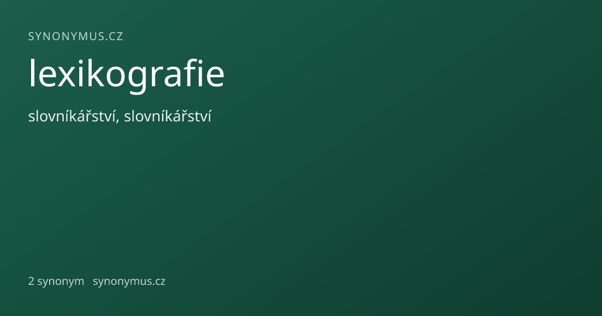 Náhled odkazu: lexikografie