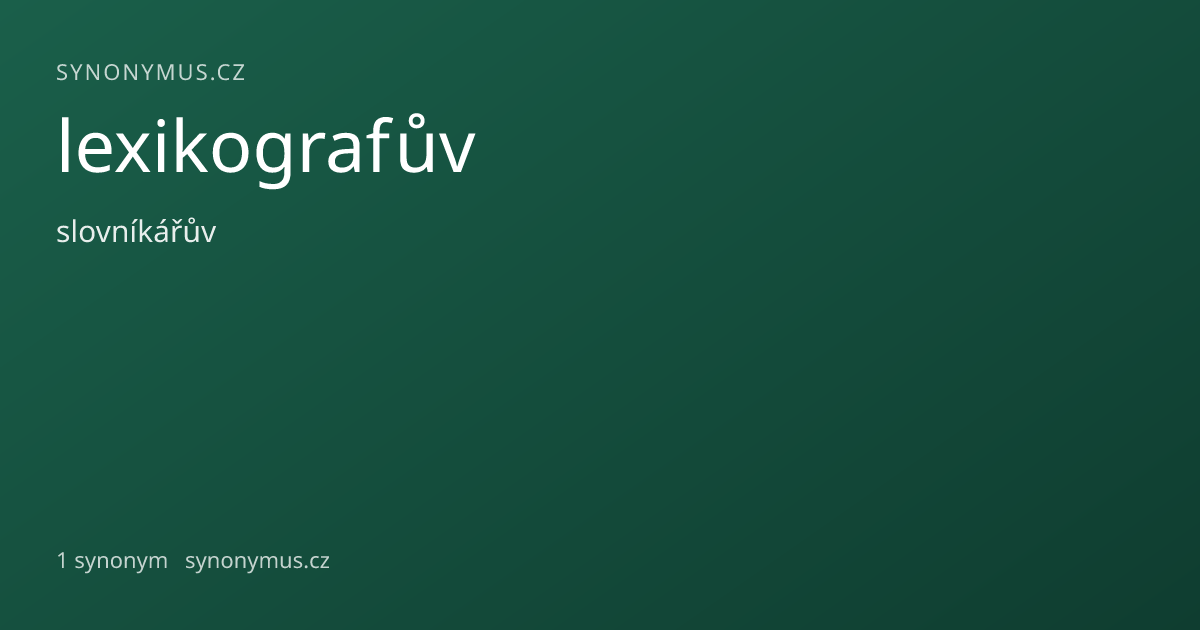 Náhled odkazu: lexikografův