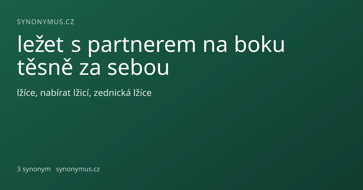 Náhled odkazu: ležet s partnerem na boku těsně za sebou