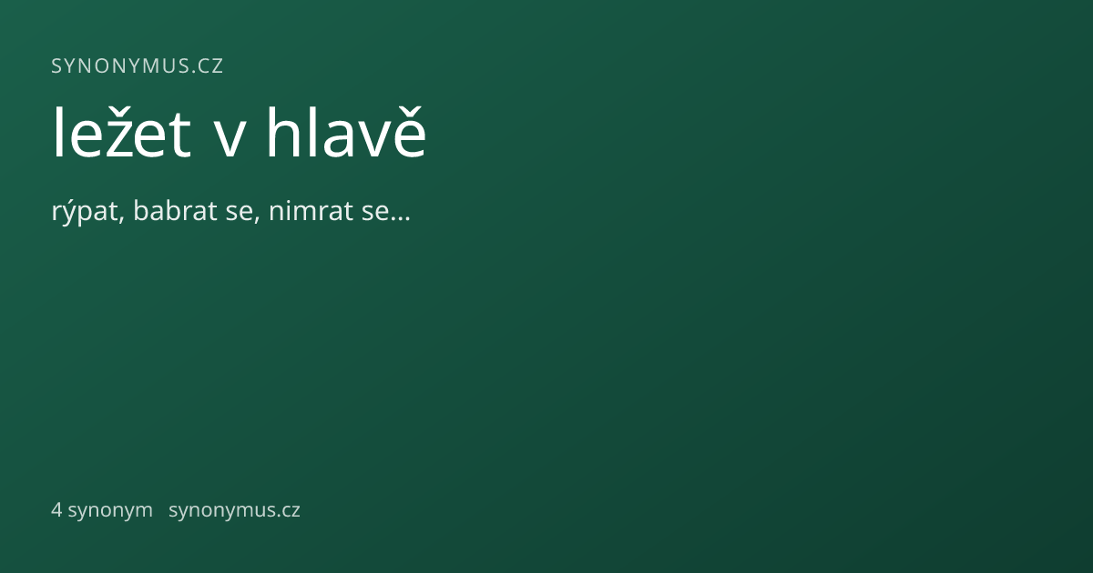 Náhled odkazu: ležet v hlavě