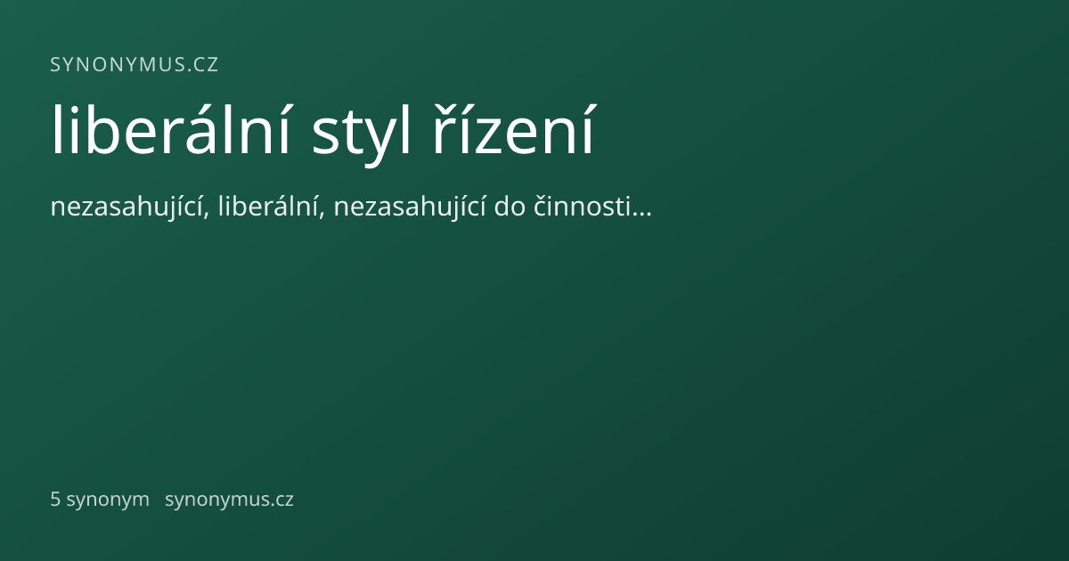 Náhled odkazu: liberální styl řízení