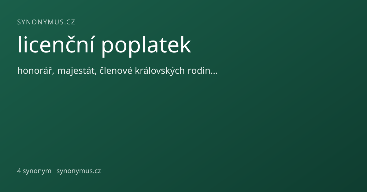Náhled odkazu: licenční poplatek