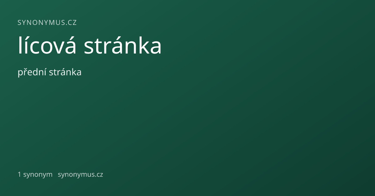 Náhled odkazu: lícová stránka