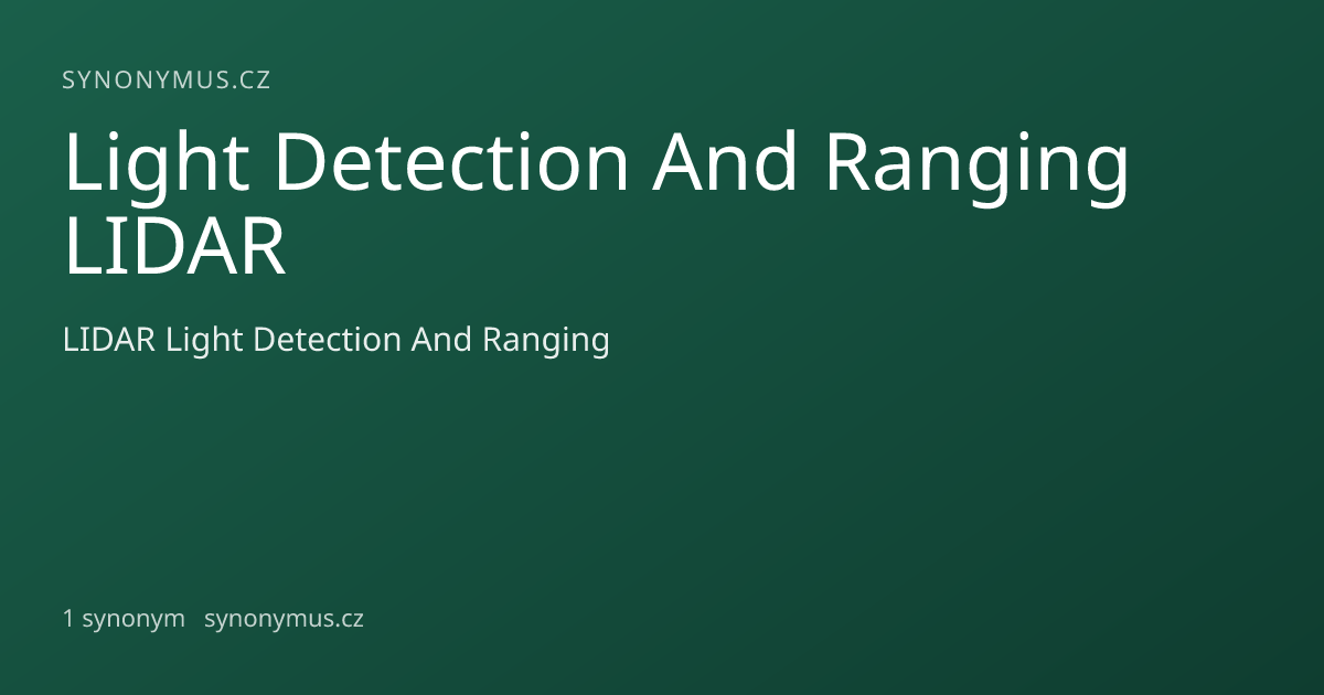 Náhled odkazu: Light Detection And Ranging LIDAR