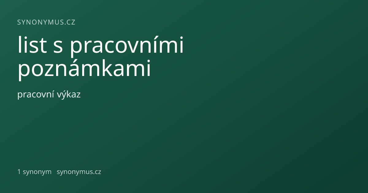Náhled odkazu: list s pracovními poznámkami