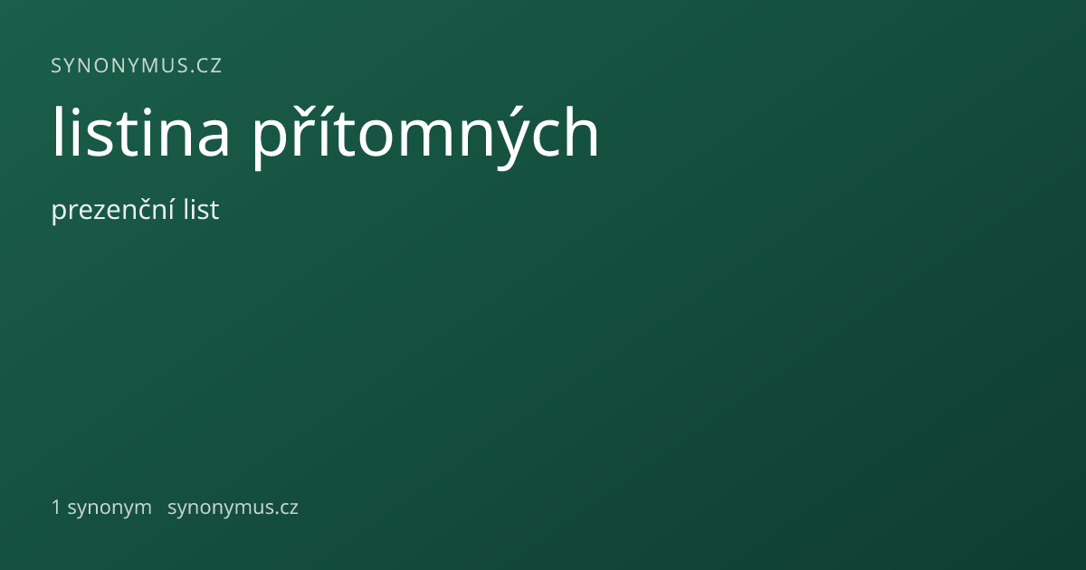 Náhled odkazu: listina přítomných