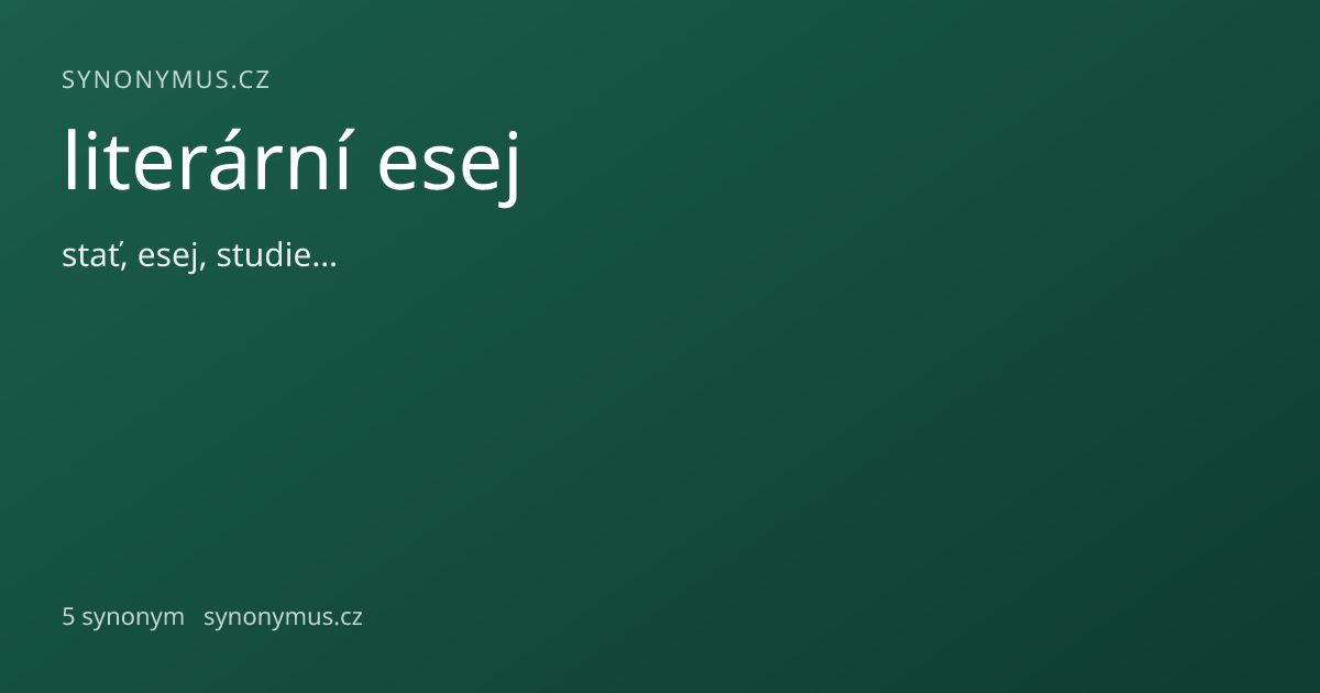 Náhled odkazu: literární esej