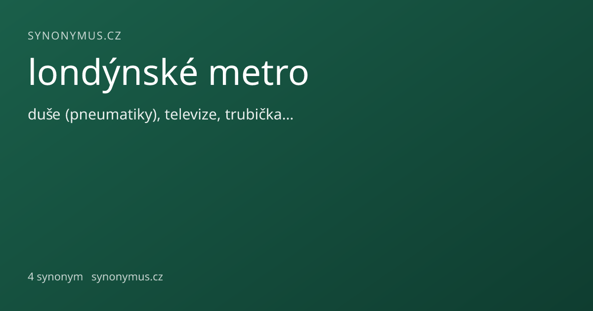 Náhled odkazu: londýnské metro