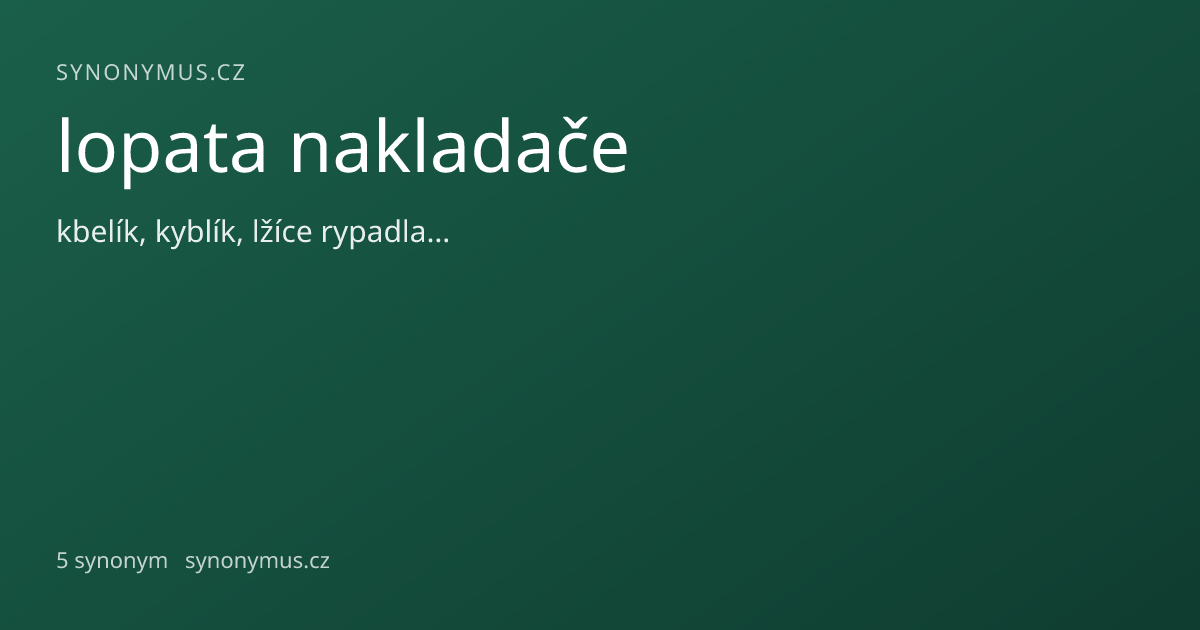 Náhled odkazu: lopata nakladače
