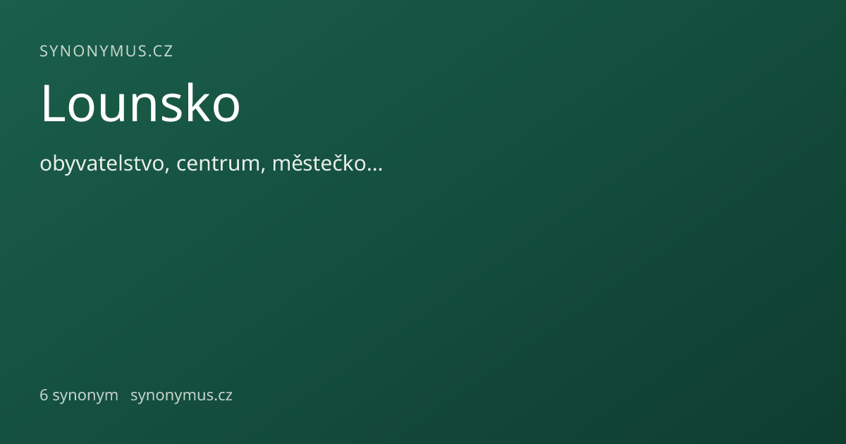 Náhled odkazu: Lounsko