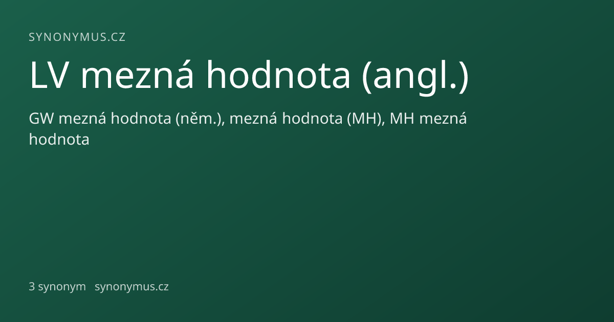 Náhled odkazu: LV mezná hodnota (angl.)