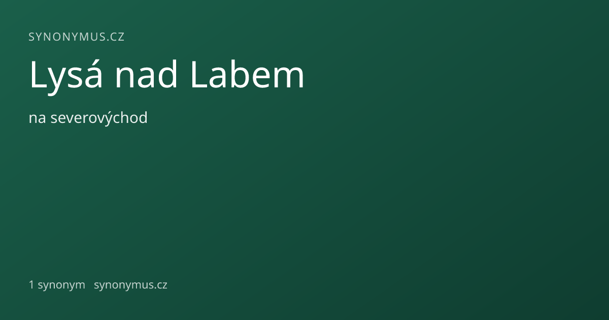 Náhled odkazu: Lysá nad Labem