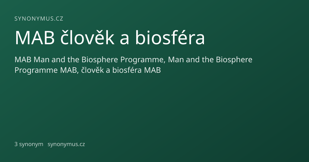 Náhled odkazu: MAB člověk a biosféra