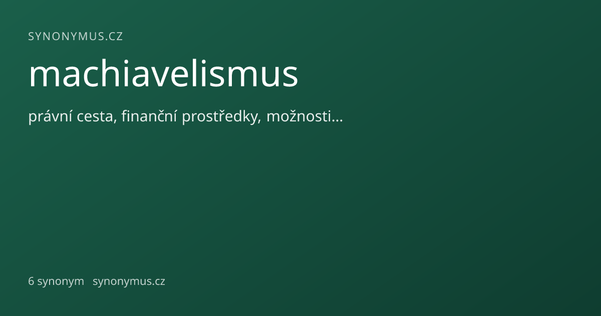 Náhled odkazu: machiavelismus