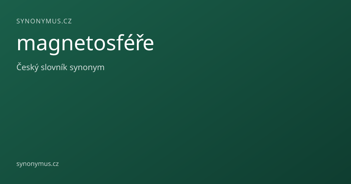 Náhled odkazu: magnetosféře