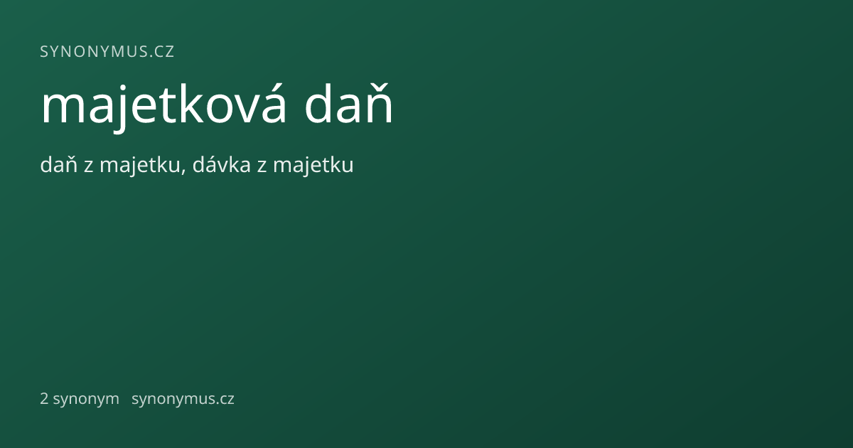 Náhled odkazu: majetková daň
