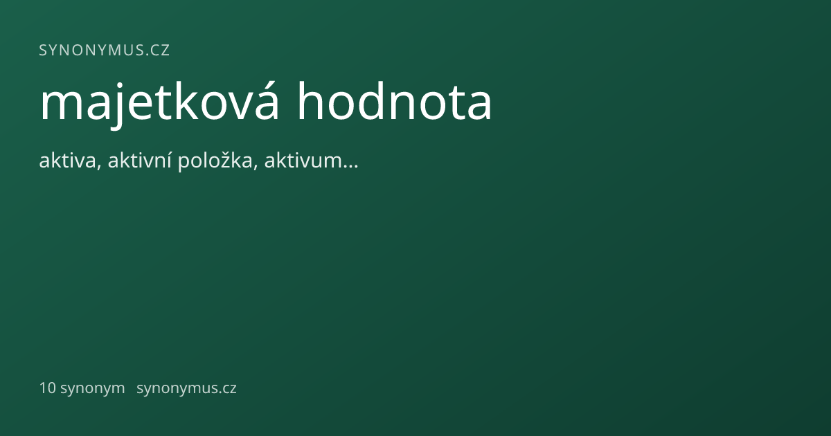 Náhled odkazu: majetková hodnota