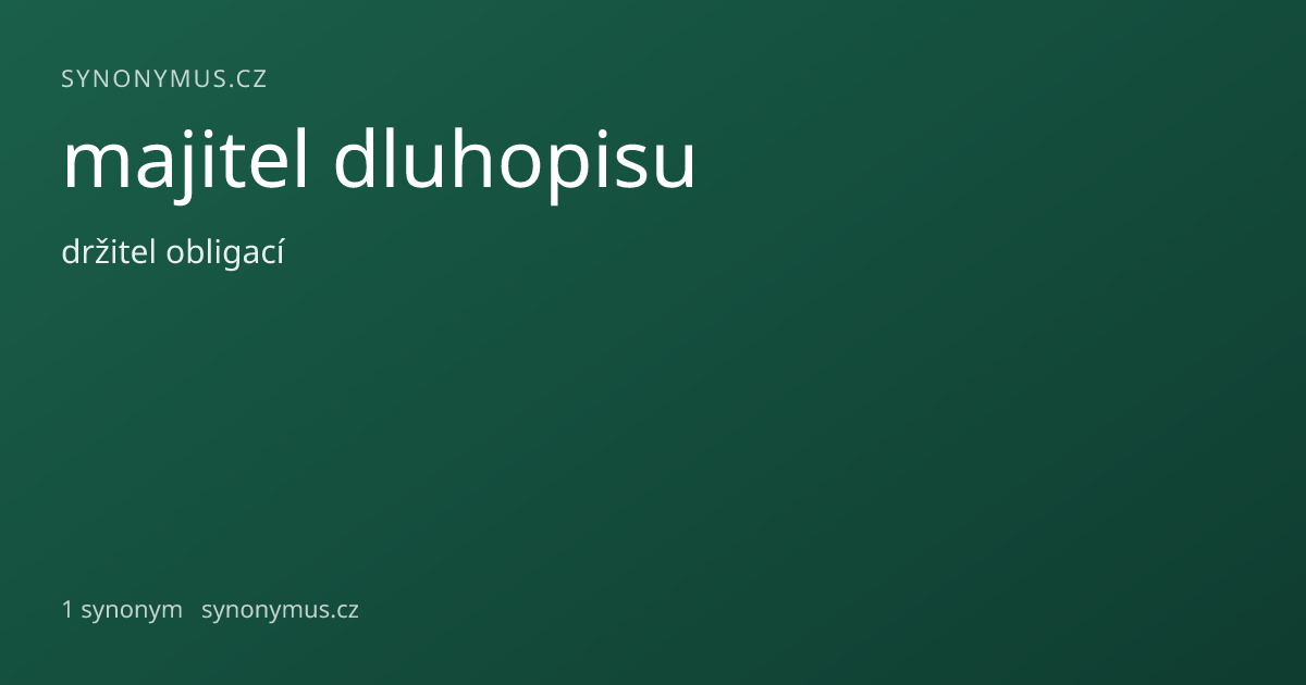 Náhled odkazu: majitel dluhopisu