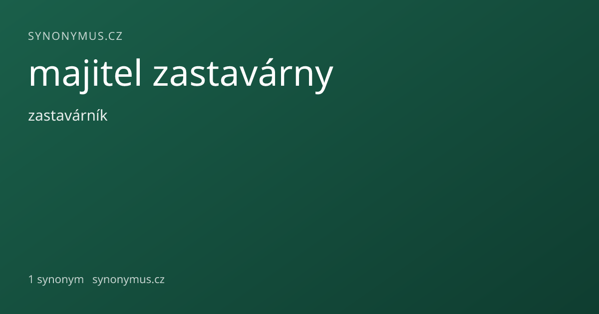 Náhled odkazu: majitel zastavárny