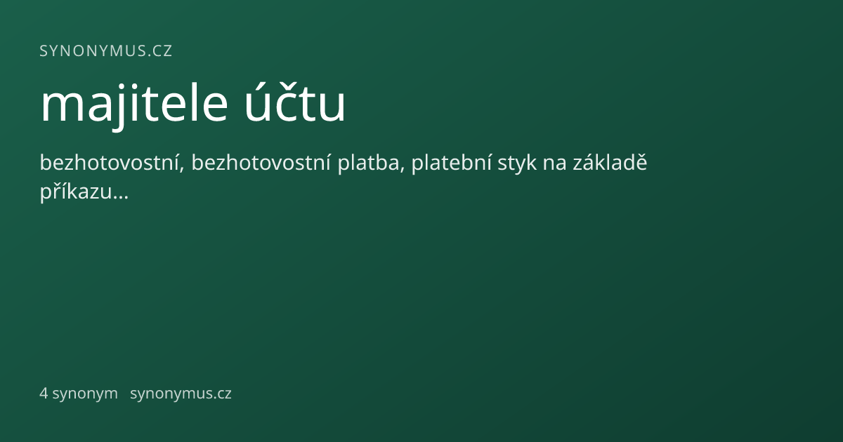 Náhled odkazu: majitele účtu