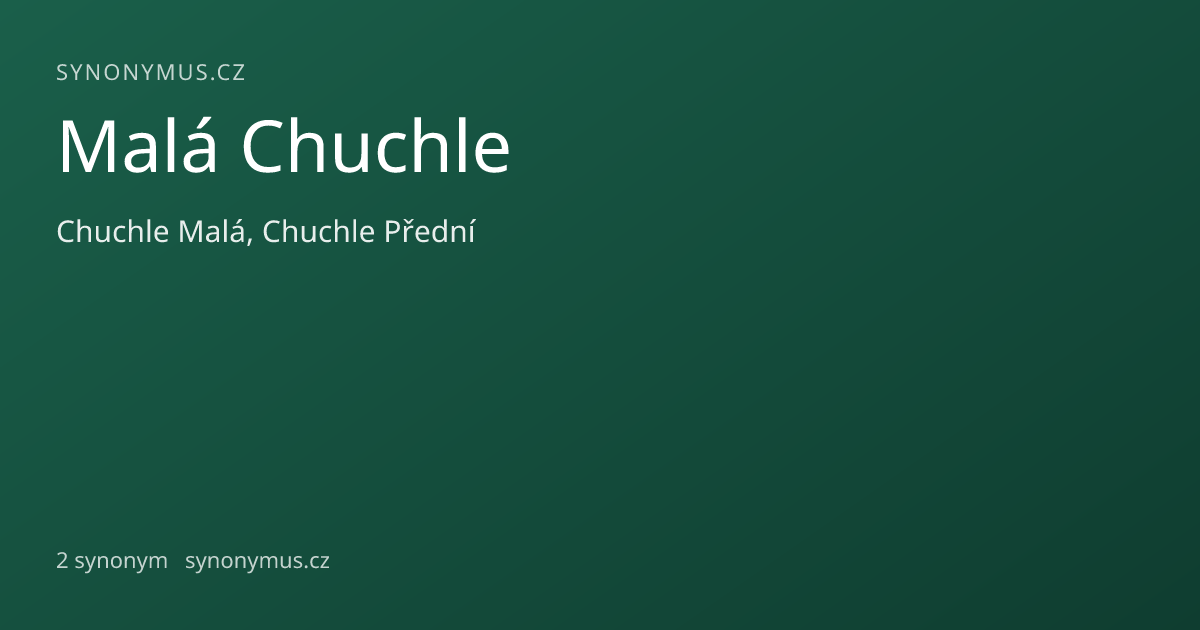 Náhled odkazu: Malá Chuchle
