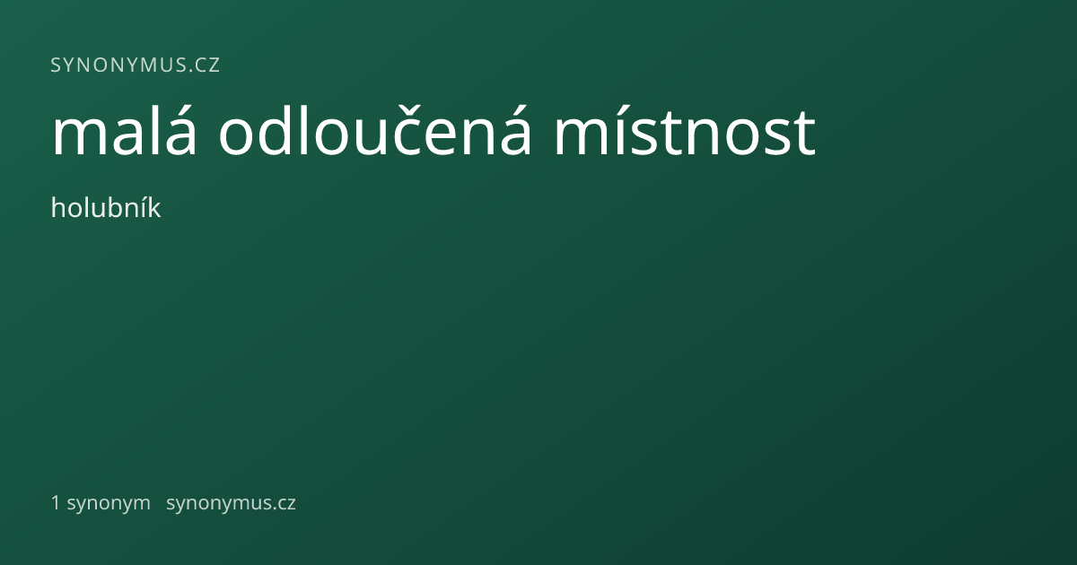 Náhled odkazu: malá odloučená místnost