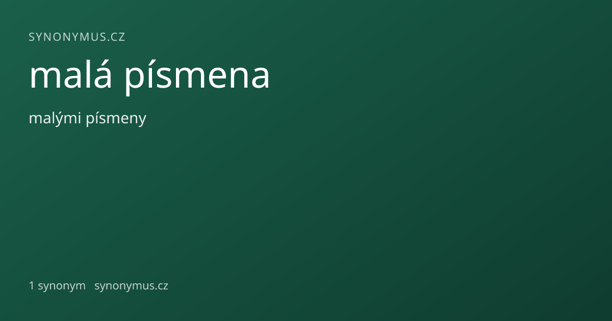 Náhled odkazu: malá písmena