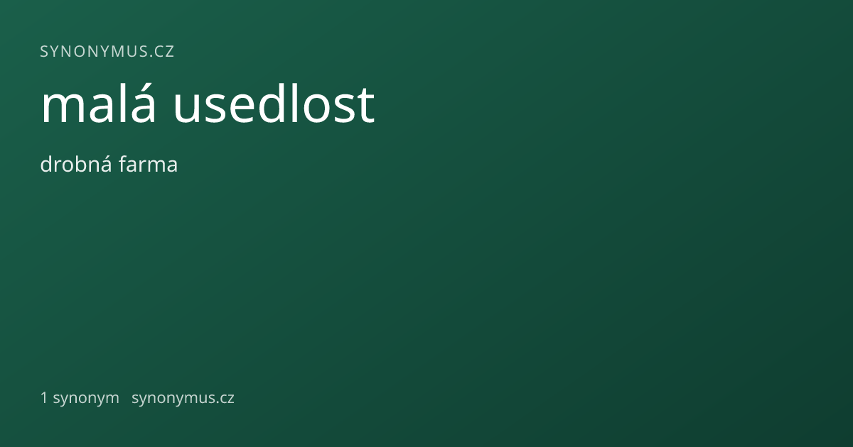 Náhled odkazu: malá usedlost