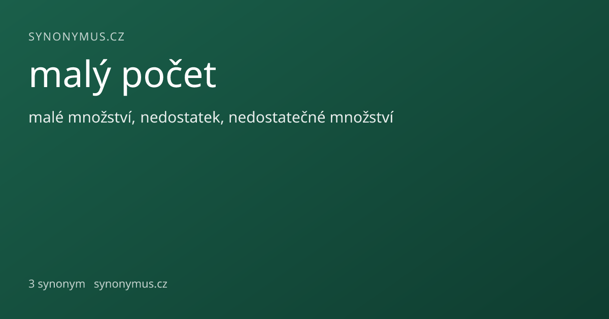 Náhled odkazu: malý počet