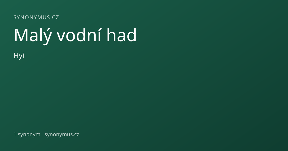 Náhled odkazu: Malý vodní had