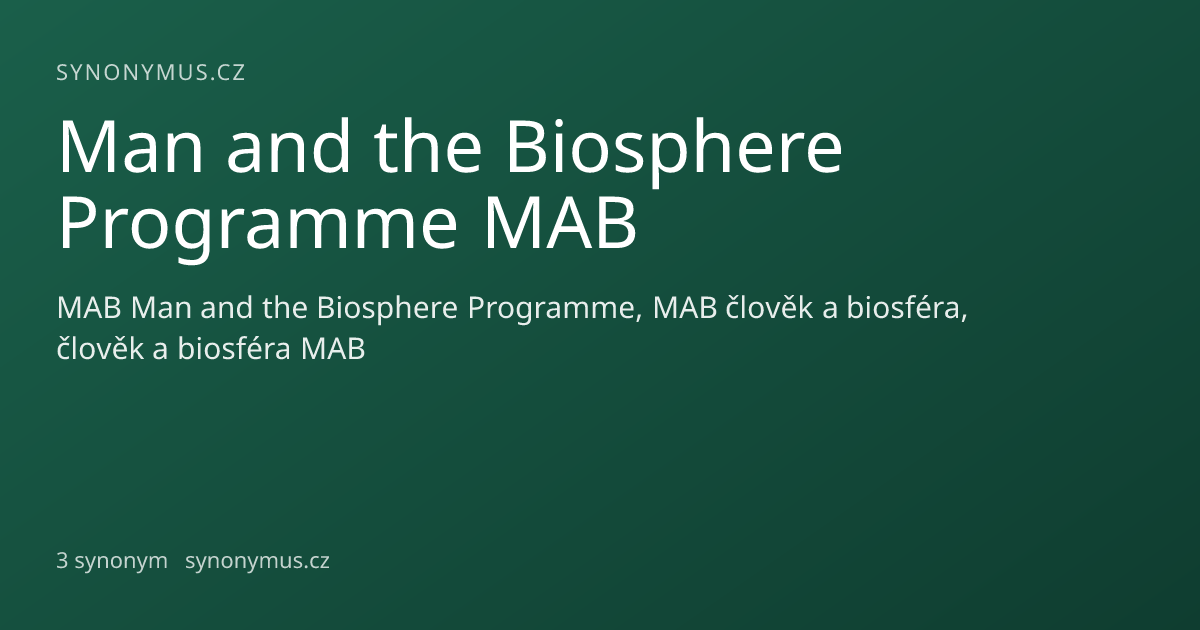 Náhled odkazu: Man and the Biosphere Programme MAB