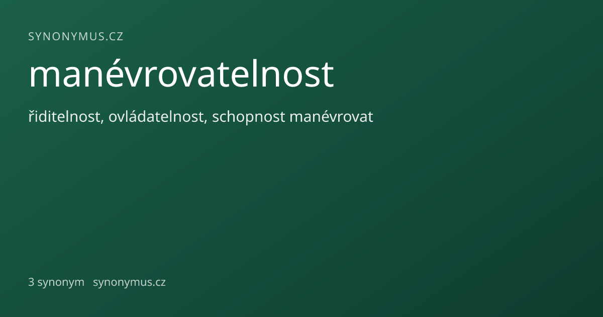 Náhled odkazu: manévrovatelnost