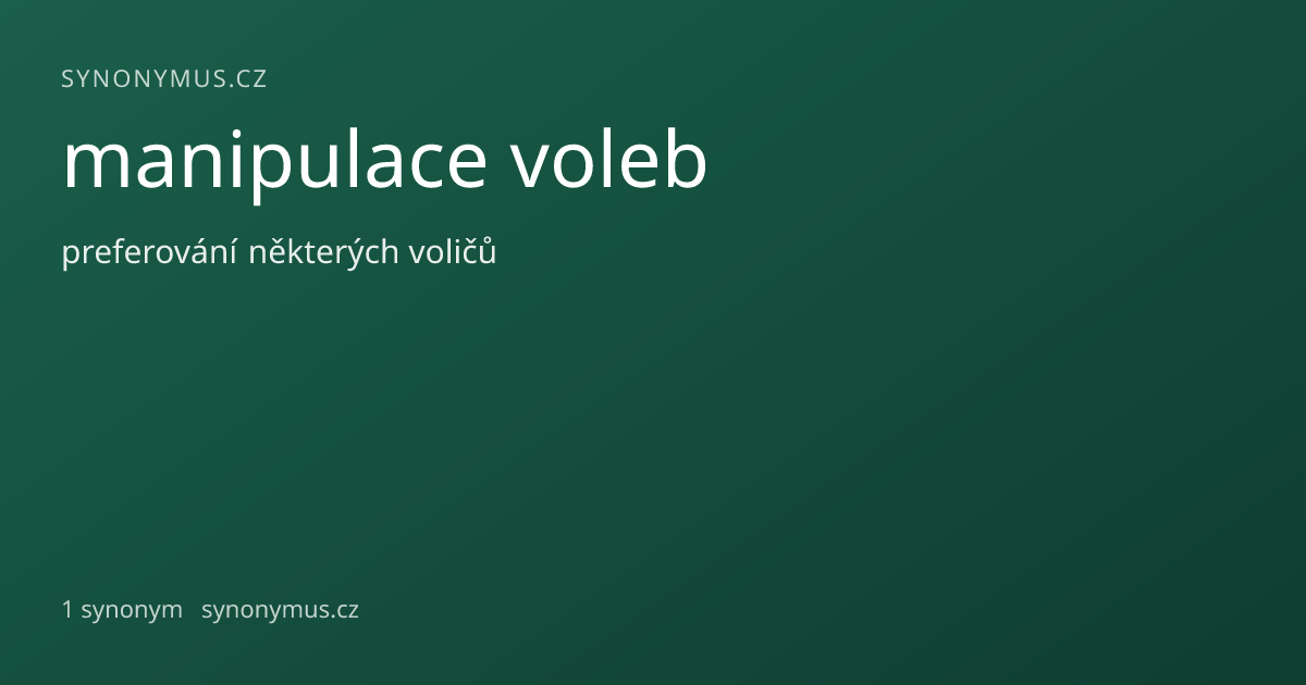 Náhled odkazu: manipulace voleb